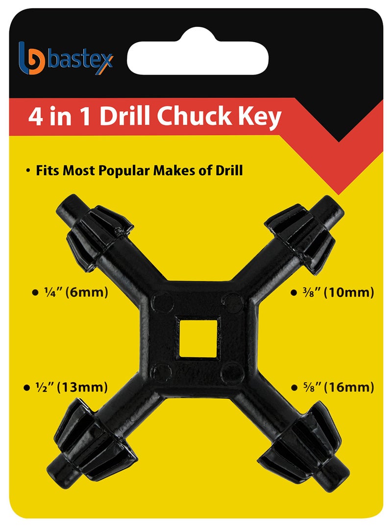 Bastex 4-way Chuck Key for Drill Presses by Bastex, Multi Universal Power and Hammer Drill Wrench Fits 4 Sizes 6mm to 16mm - Image 5